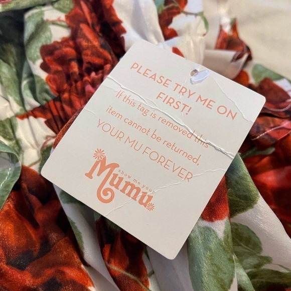 NWT SHOW ME YOUR MUMU Caitlin Ruffle Maxi Dress Antique Rose Chiffon, Size Small - Picture 8 of 12